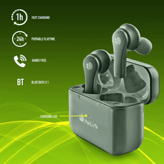 NGS ArticaBloom TWS Bluetooth Headset, Zöld (129149)