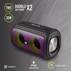 NGS Roller Beast Black Bluetooth Hangszóró IPX5 32W - BT / USB / TF / AUX IN - TWS