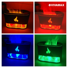 Vivamax Flame aromadiffúzor sókristályokkal fekete (GYVH55) (GYVH55)