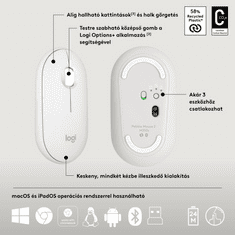 Logitech Pebble 2 Combo US INTL Bluetooth-billentyűzet + egér fehér (920-012240) (920-012240)