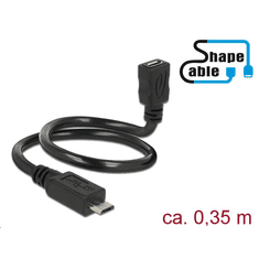 DELOCK USB 2.0 Micro-B male > USB 2.0 Micro-B female OTG ShapeCable 0.35 m kábel (83924) (delock-83924)