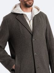 OMBRE Férfi crombie kabát Gauddle grafit-khaki S