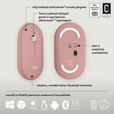 Logitech Pebble 2 Combo US INTL Bluetooth-billentyűzet + egér rose (920-012241) (920-012241)