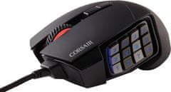 Corsair Scimitar Elite/Teljesítmény/Optikai/vezetékes USB/Fekete