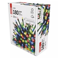 EMOS LED karácsonyi fényfüzér 18m kültéri és beltéri időzítős többszínű (D4AM04) (D4AM04)