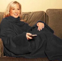 Verk Fleece TV takaró ujjal Snuggie 180 x 140 cm fekete