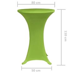 Vidaxl 2 db 80 cm-es sztreccs asztalterítő zöld 131433