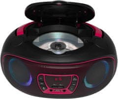 Denver TCL-212BT rádió-CD, FM, hangulatvilágítás, rózsaszínű
