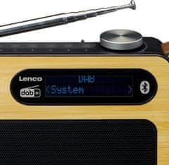LENCO Lenco PDR-040BAMBOOBK Bluetooth / RDS digitális DAB+ rádió