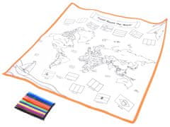 JOKOMISIADA  Kifestőkönyv mosható világtérkép + jelölők Za2823
