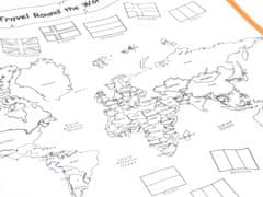JOKOMISIADA  Kifestőkönyv mosható világtérkép + jelölők Za2823