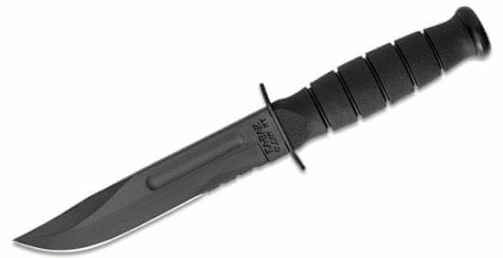 KA-BAR® KB-1257 RÖVID FEKETE taktikai kés 13,3 cm, teljesen fekete, Kraton, bőrtok