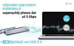 I-TEC USB-C fém ergonomikus 3x 4K kijelzős dokkolóállomás Power Delivery 100 W + univerzális töltő 100 W