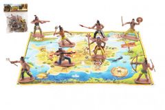 Teddies Figurák indiánok térképpel műanyag 6cm