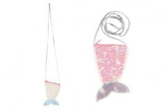 Teddies Sellő táska flitterekkel változó anyagból rózsaszín 10x16cm
