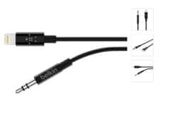 Belkin Lightning kábel - 3,5 mm-es csatlakozó, 1,8 m - fekete