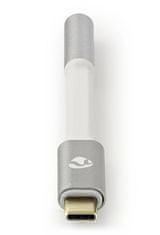 Nedis PROFIGOLD USB-C/USB 2.0 adapter/ USB-C dugó - 3,5 jack mm-es aljzat/ nejlon/ ezüst/ BOX/ 8cm