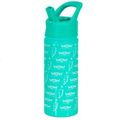 KIDS LICENSING Termikus palack kihúzható szívószállal WOW zöld, 500ml, WOW00020