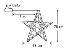 LAALU.cz LED STAR lámpa 78 cm