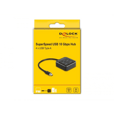 DELOCK 64191 USB3.0 HUB 4 portos fekete (delock64191)