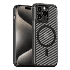 Techsuit CarbonFuse MagSafe Fekete tok, Apple Iphone 15 Pro készülékhez (129240)