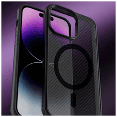 Techsuit CarbonFuse MagSafe Fekete tok, Apple Iphone 15 Plus készülékhez (129239)