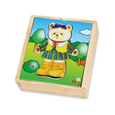 Viga Fából készült öltöztető puzzle Teddy mackó