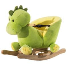 HOMCOM Rocking Dragon sárkány formájú gyermek hinta, fából, zöld és sárga