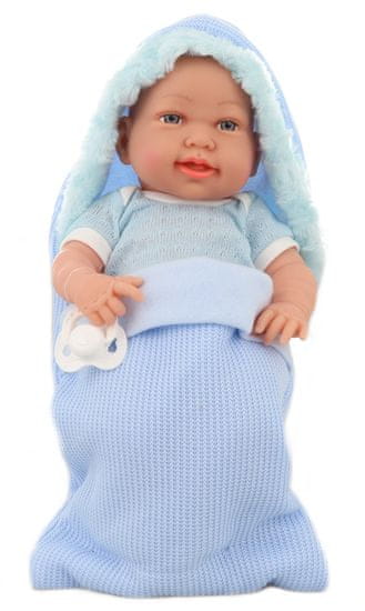 Lamps Kisfiú baba szilárd testtel, pólyával, ajándékdobozban