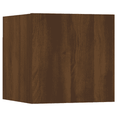 8 részes barna tölgy színű szerelt fa TV-szekrényszett