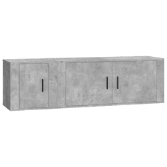 Vidaxl 2-részes betonszürke szerelt fa TV-szekrényszett (3188426)