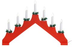 HOMESTYLING karácsonyi dekoráció 7 LED gyertya piros KO-AX8000070
