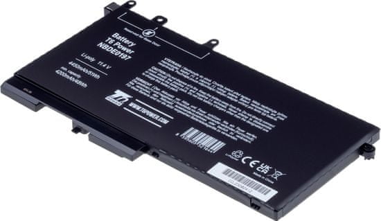 T6 power Akkumulátor Dell Latitude 15 5580 készülékhez, Li-Poly, 11,4 V, 4450 mAh (51 Wh), fekete