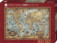 Heye Puzzle Térkép Art: a világ 2000 darab