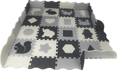Matadi hab puzzle szürke és krém Állatok és formák (28x28)