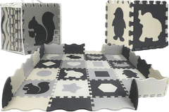 Matadi hab puzzle szürke és krém Állatok és formák (28x28)