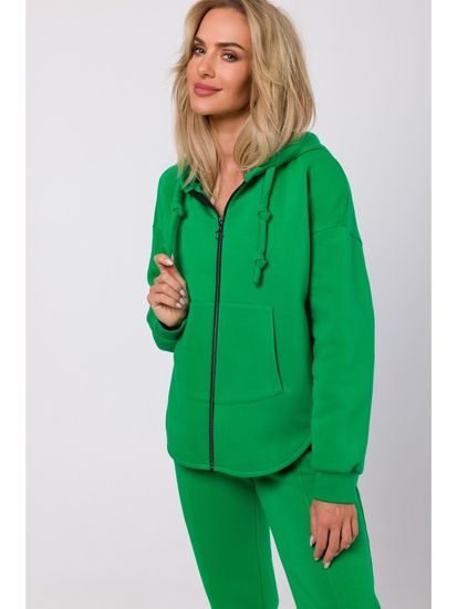 Made of Emotion Női cipzáras pulóver Andrellean M761 világos zöld
