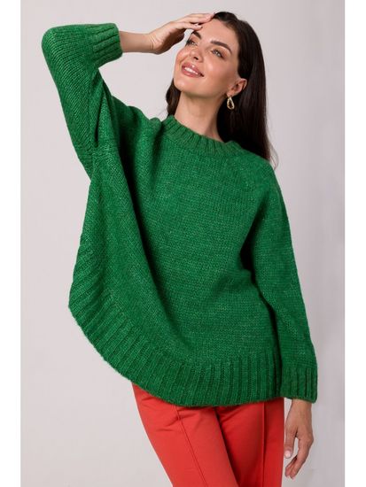 BeWear Klasszikus női pulóver Elyamour BK105 smaragd