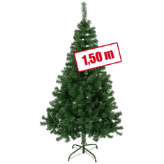 HI zöld karácsonyfa fém talppal 150 cm (438381)