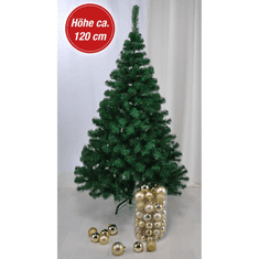 HI zöld karácsonyfa fém talppal 120 cm (438380)