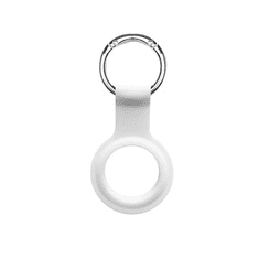 Devia szilikon Apple Airtag tok kulcstartóval fehér (122901)
