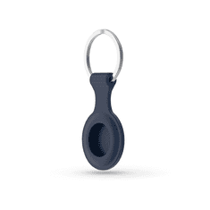 Haffner Szilikon védőtok és rögzítő kulcstartó Apple AirTag nyomkövetőhöz - sötétkék (ECO csomagolás) (FN0199)