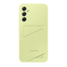 SAMSUNG Galaxy A34 5G SM-A346B, Szilikon tok, kártyatartóval, zöld, gyári (RS137154)
