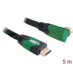 DELOCK 82954 High Speed derékszögű HDMI kábel 4K fekete-zöld 5m (82954)