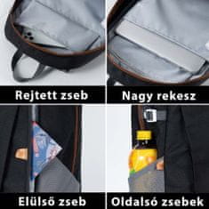 Dollcini Divatos hátizsák, alkalmi hátizsák, női/üzleti/utazási, többcélú hátizsák, összecsukható és zsugorítható, 427231, fekete