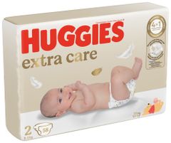 HUGGIES Extra Care 2 eldobható pelenkák (3-6 kg) 58 db