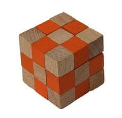 Fa puzzle kocka narancssárga
