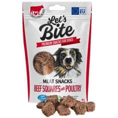 Brit DOG Let's Bite Meat Snacks Marhahúsos rágcsálnivalók baromfival 80 g