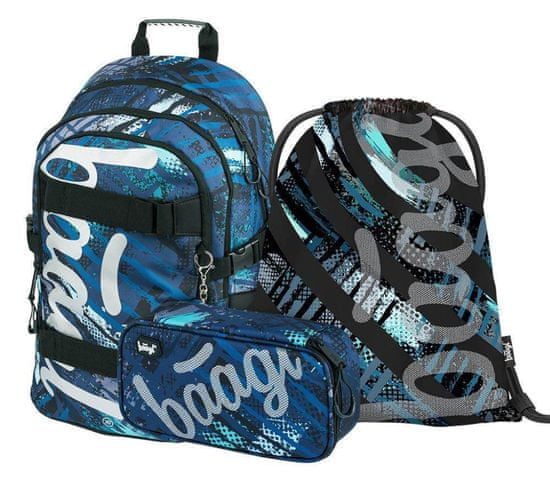 BAAGL 3 SET Skate Structures: hátizsák, tolltartó, táska, táska