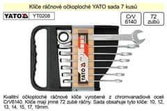 YATO Racsnis kulcsok 7 darabos készlet 10-19mm
